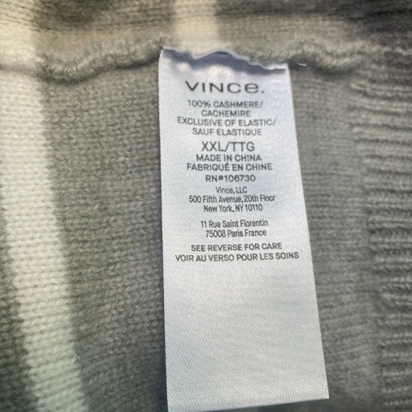 Vince Breton Stripe Boiled Cashmere Funnel Neck $425 NWT - Picture 5 of 8